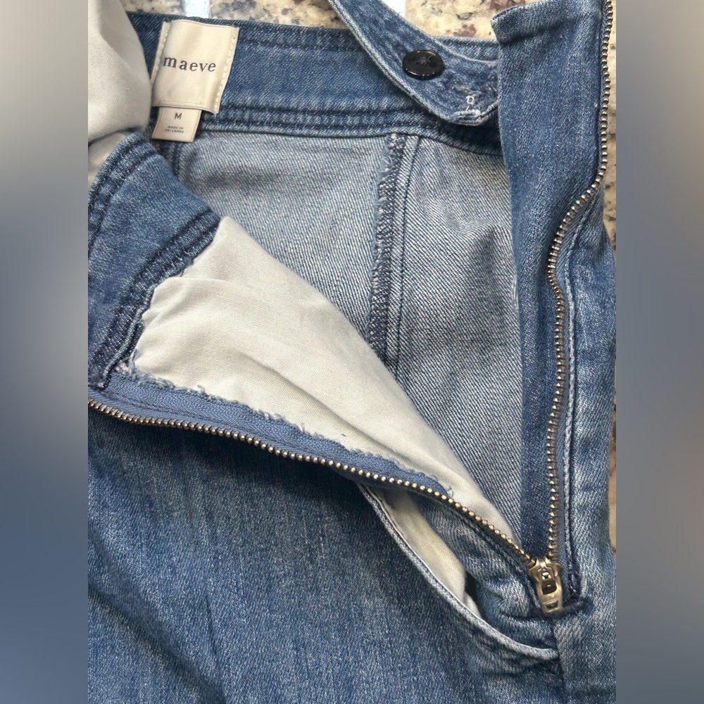 Maeve Anthropologie Wide-Leg Denim Overalls Size M - Picture 9 of 10